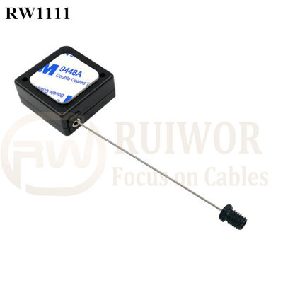 RuiWor RW1111 Square Retractable Steel Cable Rope Retractor Plus M6 /M8 Or Customized Flat Head Screw Cable End