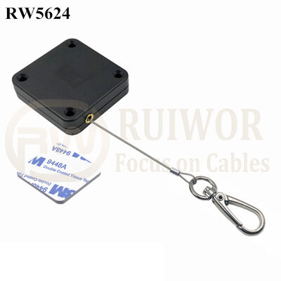 RW5624 Square Heavy Duty Retractable Cable Plus Key Hook