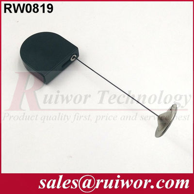 RUIWOR RW0819 Mini Retractor de cable en forma de D con extremo de placa redonda de metal adhesivo de 22 mm proveedor