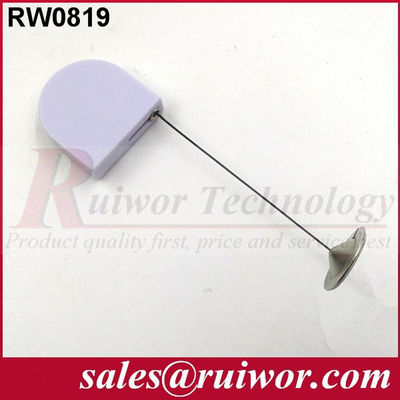 RUIWOR RW0819 Mini Retractor de cable en forma de D con extremo de placa redonda de metal adhesivo de 22 mm proveedor
