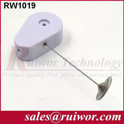 RUIWOR RW1019 Recoiler antirrobo en forma de gota con extremo de placa de adhesión redonda de metal de 22 mm proveedor