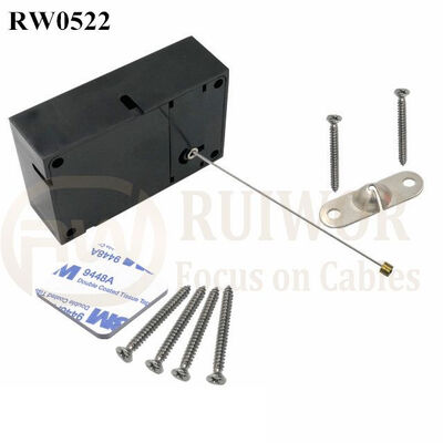 RW0522 Cuboid Anti Theft Pull Box With 10x31MM Two Screw Perforated Oval Metal Plate Connector Installed By Screw