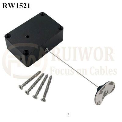 RW1521 Cuboid Multifunctional Retractable Cable With Retractable Cable And 33x19MM Oval Sticky Flexible Rubber Tips Cable End