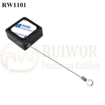 RuiWor RW1101 Square Spring Return Steel Cable Reel Retractable With Ring Terminal Inner Hole 3mm 4mm 5mm For Option