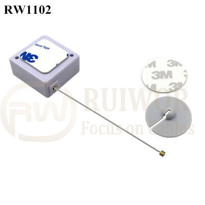 RuiWor RW1102 Light Force Anti Theft Retractable Tether With 30MM Circle Adhesive ABS Plate For Open Sale Security