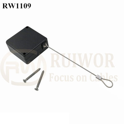 RuiWor RW1109 Square Retractable Security Tether Plus Size Customizable Fixed Loop End