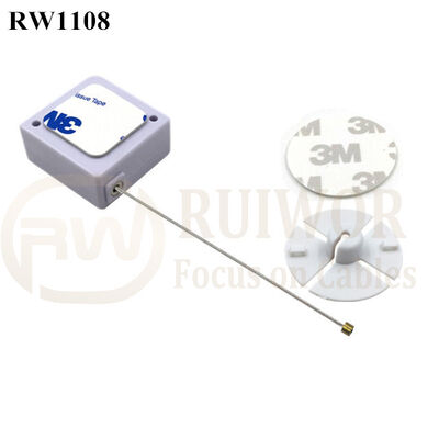RuiWor RW1108 Square Cable Retraction Mechanism Plus Dia 38mm Circular Sticky Flexible ABS Plate For Retail Product Positioning