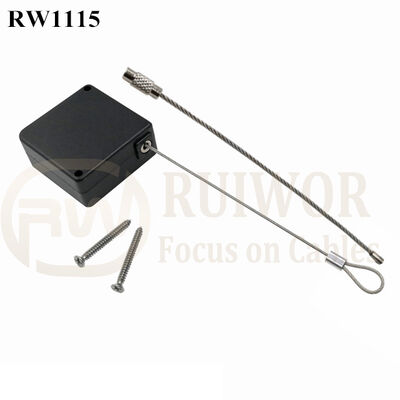 RuiWor RW1115 Square Retractable Wire Rope Reel Plus Wire Rope Ring Catch