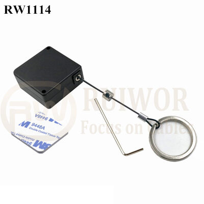 RuiWor RW1114 Square Security Wires Cable Recoiler Plus With Demountable Key Ring