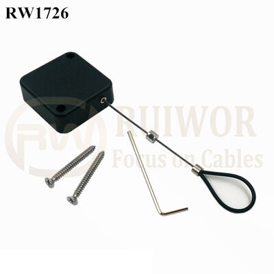 RW1726 Square Security Tether Plus Adjustable Stainless Steel Wire Loop Coated Silicone Hose