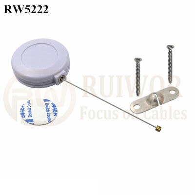 RW5222 Round Anti Theft Retractor Plus 10x31MM Two Screw Perforated Oval Metal Plate Connector Installed By Screw