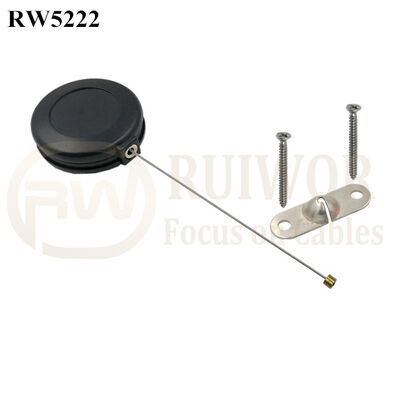 RW5222 Round Anti Theft Retractor Plus 10x31MM Two Screw Perforated Oval Metal Plate Connector Installed By Screw