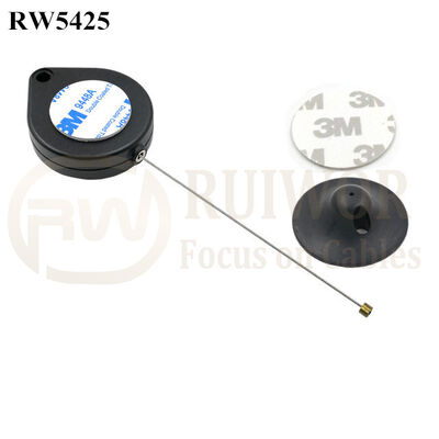 RW5425 Heart-Shaped Security Pull Box Plus Dia 38mm Circular Adhesive Plastic Plate