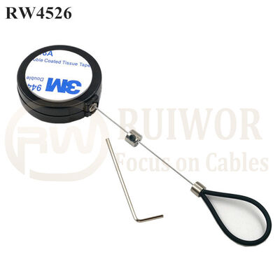 RW4526 Round Mini Display Pull Box Plus Adjustable Stainless Steel Wire Loop Coated Silicone Hose