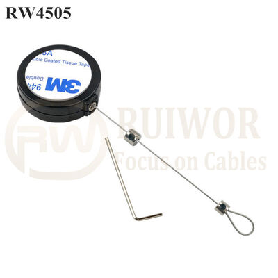 RW4505 Round Mini Display Pull Box Plus Adjustalbe Lasso Loop End By Small Lock And Allen Key