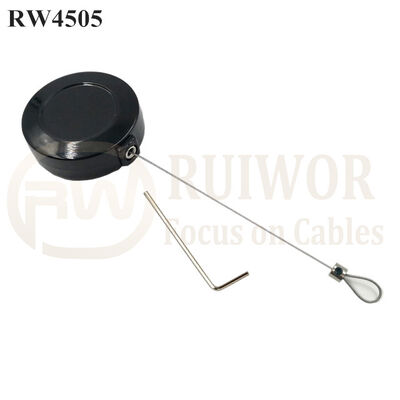 RW4505 Round Mini Display Pull Box Plus Adjustalbe Lasso Loop End By Small Lock And Allen Key