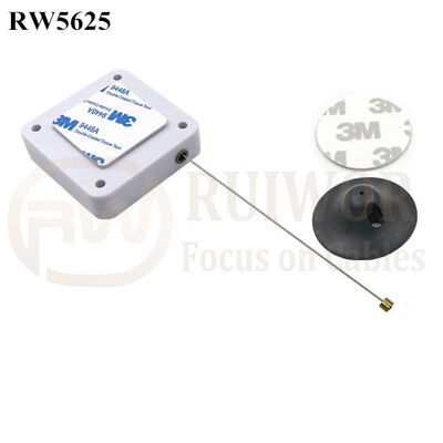 RW5625 Square Heavy Duty Retractable Cable Plus Dia 38mm Circular Adhesive Plastic Plate