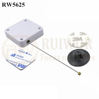 RW5625 Square Heavy Duty Retractable Cable Plus Dia 38mm Circular Adhesive Plastic Plate