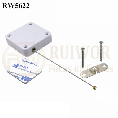 RW5622 Square Heavy Duty Retractable Cable Plus 10x31MM Two Screw Perforated Oval Metal Plate Connector Installed By Screw
