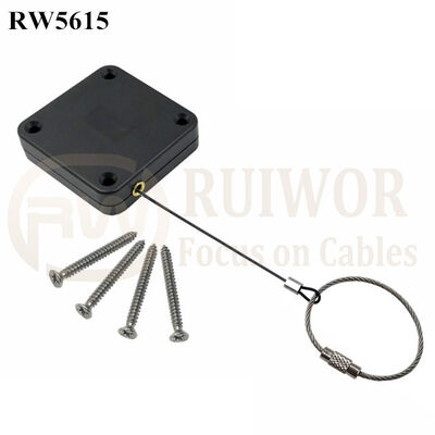 RW5615 Square Heavy Duty Retractable Cable Plus Wire Rope Ring Catch