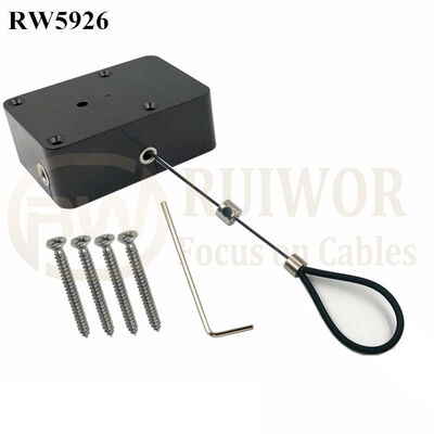 RW5926 Cuboid Heavy Duty Retractable Tether Function Optional Plus Adjustable Wire Loop Coated Silicone Hose