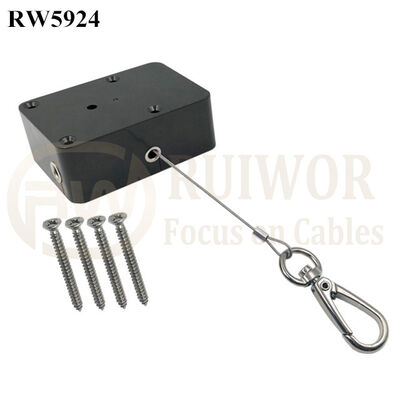 RW5924 Cuboid Heavy Duty Retractable Tether Stop Function Optional Plus Key Hook