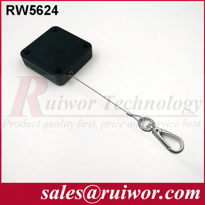 RUIWOR RW5624 Caja de tira cuadrada multipropósito con extremo de gancho Fuerzas de retracción MAX 2.5LB / longitud del cable MAX 400CM